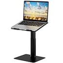 BESIGN LSX6 Computer Holder Stand, Ergonomic Adjustable Notebook Riser for Standing Work, Compatible with Air, Pro, Dell, HP, Lenovo More 10-14" Laptops, Black