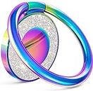 KolorFish Glitter Bling Mobile Phone Ring Stand Holder Stand, Magnetic Finger Grip Kickstand for All Smartphone (Rainbow)