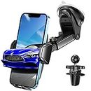 Josnown Car Phone Holder and Super Stable Air Vent Clip, 3 in 1 Universal Dashboard Windscreen Air Vent Mount for Most Smartphones from 3.7''-6.8''