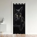 Loussiesd Schwarzer Katzen-Türvorhang für Tür, Privatsphäre, niedliches Kätzchen, Haustierschrank, Türabdeckung, Vorhang für Schlafzimmer, Wohnzimmer, isolierter Thermovorhang, 106x203 cm, 1 Panel
