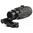 TAC Vector Optics Rubber Armored 3X Magnifier Holographic Red Dot Sight Scope Flip to Side QD Weaver Mount Color Black