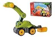 BIG - Dinosaurier-Bagger Diplodocus - aus der Edition Power-Worker Mini-Dinos, Spielzeug-Fahrzeug mit Wasserspritze und Pflug für Kinder ab 2 Jahren