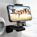 Airplane in Flight Phone Holder,Klealook 4 in 1 Adjustable Phone Stand for Travel,360°Rotating Desk Clamp,Portable Foldable Hook,Universal Mount for Home/Office-Black