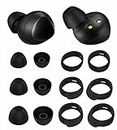 6 Pairs Ear Hooks Ear Tips Kit Set Galaxy Buds Galaxy Buds Plus, S/M/L Anti-Slip Fit in Case Replacement Silicone Rubber Wingtip Gel Eartips Compatible with Samsung Galaxy Buds+ - 3+3 Black