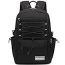 Laptop Backpack for Women Girls 15.6 Inch Mesh School Bag, Unisex Student Bookbag Waterproof Backpack for College Work Travel, Black, 20.8 x 9.7 x 20.9 inch, School Backpack