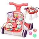 CUTE STONE Baby Walker for Boys Girls, 2 in 1 Sit-to-Stand Learning Walker and Activity Center, Baby Walking Toy, Early Learning Push Toy Gift for Infant