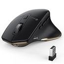 iClever Bluetooth Mouse MD172, Wireless Mouse Dual Mode(Bluetooth+USB), Multi-Devices Ergonomic Mouse with 5 Adjustable DPI and 7 Buttons, Rechargeable Silent Mice for Laptop/iPad/MacBook/Tablet/PC