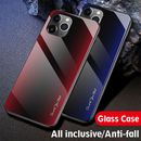 For iPhone 14 15 Pro Max 13 12 XR 7 8+ Luxury Tempered Glass Hard Phone Case