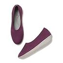 Marc Loire Women's Athleisure Active Wear Slip on Flat Ballerina Shoes for Walking Purple