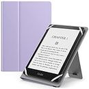 MoKo Universal Case for 6",6.8",7" Kindle eReaders Fire Tablet- Kindle/Kobo/Voyaga/Lenovo/Sony Kindle E-Book, Lightweight PU Leather Folio Shell Cover Case, with Hand Strap/Kickstand, Taro Purple