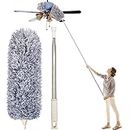 TECH LOGO ELECTRONICS Extendable Fan Cleaning Duster Home Microfiber Feather Duster Bendable with 100 inches Expandable Pole Handle Washable Duster for High Ceiling Fans, Window Blinds, Furniture