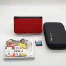 Nintendo 3DS XL Konsole Rot-Schwarz mit Stift, Tragetasche und 2 Spielen
