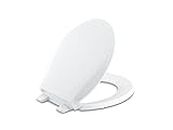 Kohler K-4639-0 Cachet Round White Toilet Seat, with Grip-Tight Bumpers, Quiet-Close Seat, Quick-Release Hinges, Quick-Attach Hardware, Toilet Seat