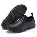 Water Shoes Kitchen Work Shoes, Non-Slip Rain Boots, Men and Women's Oil Water Resistant Nursing Chef Shoes Non-Slip Safety Working Shoes (39,Black B)