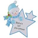 WorldWide Baby's 1st Christmas Ornament Baby Boy/Girl Star Christmas Personalized Gift(Blue)