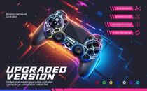 New PS4 Wireless Controller for PS4 console, Black Light-up RGB Lights