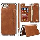 FROLAN for iPhone 6 / 6s Wallet Case, 4.7 Inch, with Credit Card Holder Slot Premium PU Leather Slim Fit Drop Protection Shockproof Cover (Brown)