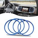 gunhunt Pack-4 Car Ventilation Outlet Ring, Aluminum Alloy Vent Covers, Self-Adhesive Decoration Rings, Circular Automotive Parts, Vent Cover Replacements, Compatible with Tacoma (Blue)