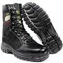 PARA TROOPS Mens Black Genuine Leather Commando Boot Shoes
