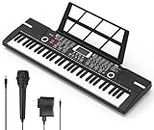 61 key keyboard piano, Electronic Digital Piano with Built-In Speaker Microphone, Sheet Stand and Power Supply, Portable piano Keyboard Gift Teaching for Beginners