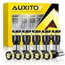 AUXITO 194 LED Light Bulb 6000K White 168 2825 W5W T10 Wedge 24-SMD 3014 Chipsets LED Replacement Bulbs Error Free for Car Dome Map Door Courtesy License Plate Dash Instrument Lights, Pack of 10