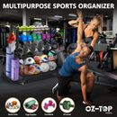 Sports Equipment Ball Storage Rack Garage Cart Organiser for Yoga Mat Dumbbell