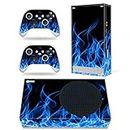 Skin for Xbox Series S, Whole Body Vinyl Decal Protective Cover Wrap Sticker for Xbox Series S Console and Wireless Controller (Blue fire)