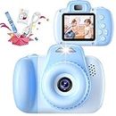 Kids Camera, HAONIIU 48MP Digital Dual Camera Kids Toys for Boys/Girls 3-12 Years Old, Kid Selfie Camera with 2.0 Inch IPS Screen, 32GB SD Card, 1080P HD Video Camera for Toddler Birthday Gifts (Blue)