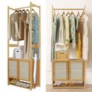Oversized Bamboo Clothes Rack Portable Hat Bag Shoe Cabinet Living Room Entryway