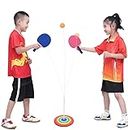 Toyshine Table Tennis Ping Pong Trainer Set with 2 Bats, 2 Balls and 1 Stand | Training Practice Ball Bulk Children Adult, Fun Party Game Sports Indoor Toy