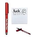 Fresh Outta Fucks Pad and Pen, Funny Pad and Pen, Snarky Novelty Office Supplies, White Elephant Gift, Sassy Funny Desk Accessory Gifts for Friends, Co-Workers, Boss (rojo 1 unidad)