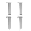 Ulifestar 4 Pack Adjustable Furniture Legs, 150mm/6'' Silver Aluminum Alloy Support Feet Heavy Duty Replacement Legs for Sofa Bed Desk TV Cabinet Couch Coffee Table Sideboards Cupboard Dresser