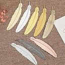 8 Pcs Feather Shape Metal Bookmarks,Cute Creative Bookmark Stationery Book Clip,Office Accessories School Supplies