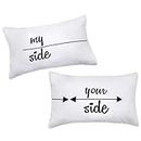 my side and your side Pillowcases, Couples Gift, His Hers Pillowcase Set, Couples Pillowcase Set，19 x 29 Inch