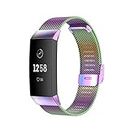 Turnwin intended for Fitbit Charge 4 Bands, Bling Chain Crystal Stainless Steel Solid Metal Adjustable Replacement Watch Band Wristband Strap Bracelet intended for Charge 4/ Charge 3 Bands Fitness Tracker (Rose Pink)