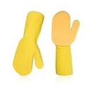 Vgo 2PCS Home Garden Kitchen Dish Washing Car, Glass Cleaning Glove Sponge Palm Pads(2Right Hands,Yellow,CC006)