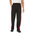 Men's Big & Tall Power Wicking Pants By KS Sport™ by KS Sport in Black Blaze Red (Size L)