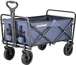 EchoSmile Collapsible Folding Wagon Cart, Heavy Duty 220Lbs Capacity Foldable Wagon, Outdoor Camping Grocery Portable Utility Cart, All Terrain Sports Beach Wagon
