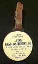 1930'S ADVERTISING ID FOB NAME TAG~CHICAGO~LYONS BAND INSTRUMENT CO~RENTALS