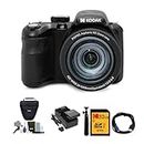 KODAK PIXPRO AZ425 Astro Zoom 20MP Digital Camera (Black) Bundle with 32GB SD Card, Holster Case and Accessory Kit, Battery and Charger Kit, Cable, and Tripod (6 Items)