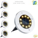 8 | 10 | 12 LED Solar Ground Lights Decking Patio Outdoor Garden Lawn Path Lamp