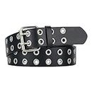LUKSOFT 4 Leather Waist Belt Punk Rock Grommet Belt for Jeans Party Body Jewelry Accessories for Women and Girls 42 inch (32)
