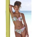 Balconette-Bikini-Top S.OLIVER "Herbst" Gr. 38, Cup A, grün (grün bedruckt) Damen Bikini-Oberteile Ocean Blue im floralen Design