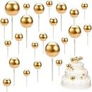 40Pcs Ball Cake Topper Decorations,Mini Balloons Cake Topper Sticks,Craft DIY Bakeware Decorating Tools,Pearl Ball Shaped Cupcake Insert Cake Topper for Baby Shower Wedding Anniversary Birthday Party