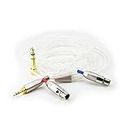 Ablet Replacement Audio upgrade Cable Compatible with Audeze LCD-2, LCD-3, LCD-4, LCD-X, LCD-XC Headphones Silver Plated wire with 3.5mm 1/8" male & 6.3mm 1/4" adapter