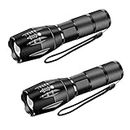 2 Pack Military Grade Single Mode XML T6 3000 Lumens Led Tactical Flashlight for Outdoor Camping Hiking Emergency