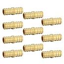 (Pack of 10) EFIELD PEX 1/2 INCH BRASS COUPLINGS CRIMP FITTINGS, NO LEAD-10 Pieces