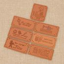 50 Pcs Handmade Labels Tags for Clothes Garment PU Leather Sewing Accessories