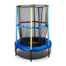 Trampolino per bambini con rete di sicurezza, trampolino da giardino outdoor blu-nero