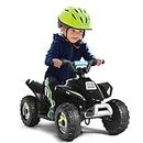OLAKIDS Kids Ride On ATV, 6V Motorized Quad Toy Car for Toddlers, 4 Wheeler Battery Powered Electric Vehicle for Boys Girls with Forward/ Reverse Switch, Anti-Slip Wheels (Black)